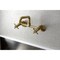 Kingston Brass KS423SB Concord Two-Handle Wall-Mount Kitchen Faucet, Brushed Brass KS423SB - alternate 3